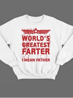 Модный свитшот - толстовка без капюшона с принтом "World's greatest farter"