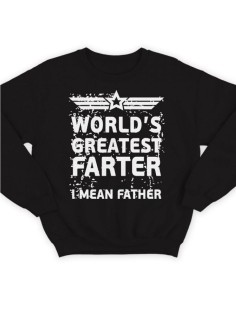 Модный свитшот - толстовка без капюшона с принтом "World's greatest farter"