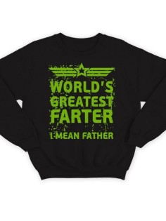 Модный свитшот - толстовка без капюшона с принтом "World's greatest farter"