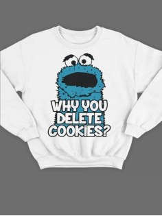 Модный свитшот - толстовка без капюшона с принтом "Why you delete cookies"