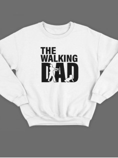 Модный свитшот - толстовка без капюшона с принтом "Walking dad"