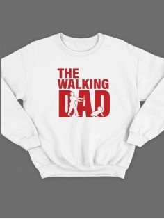 Модный свитшот - толстовка без капюшона с принтом "Walking dad"
