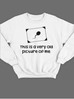 Модный свитшот - толстовка без капюшона с принтом "This is a very old picture of me"