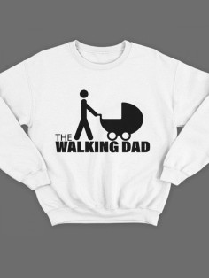 Модный свитшот - толстовка без капюшона с принтом "The walking dad"