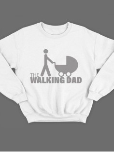 Модный свитшот - толстовка без капюшона с принтом "The walking dad"