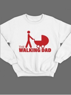Модный свитшот - толстовка без капюшона с принтом "The walking dad"