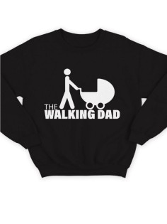 Модный свитшот - толстовка без капюшона с принтом "The walking dad"