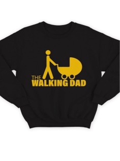 Модный свитшот - толстовка без капюшона с принтом "The walking dad"