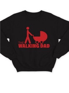 Модный свитшот - толстовка без капюшона с принтом "The walking dad"