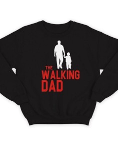 Модный свитшот - толстовка без капюшона с принтом "The walking dad(1)"