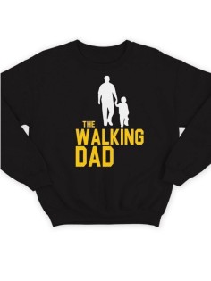 Модный свитшот - толстовка без капюшона с принтом "The walking dad(1)"