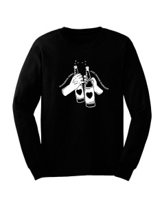 Модный свитшот - толстовка без капюшона с принтом "Холодное пиво как сердце бывшей"