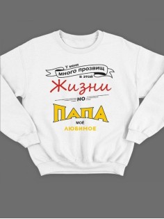 Прикольный свитшот для папы с принтом «У меня много прозвищ» / Модная толстовка для лучшего папы.