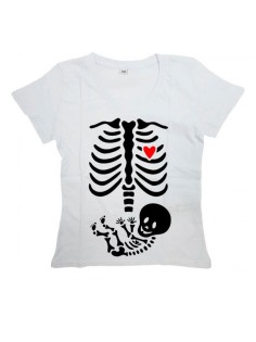 Футболка с прикольным принтом «Скелетик»/Оригинальная, модная женская с принтом.