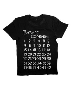 Женская футболка с прикольным принтом "Календарь беременности"