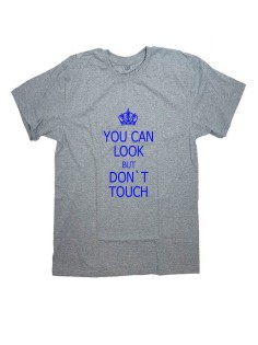 Женская футболка с прикольным принтом "You can look but don't touch"