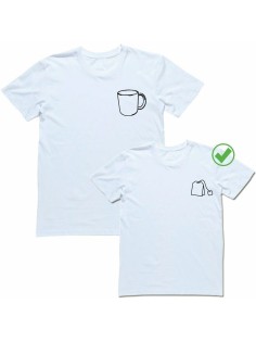 Парные футболки для двоих с прикольным принтом "Чашка и чай"