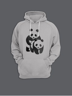 Прикольная толстовка с капюшоном - худи с принтом "Panda on panda"
