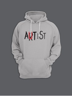 Прикольная толстовка с капюшоном - худи с принтом "ArUtist"