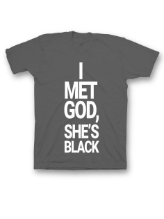 Мужская футболка с прикольным принтом "I met god she is"