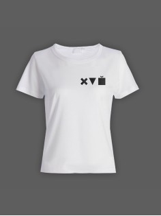 Женская футболка с прикольным принтом "X triangle cube"