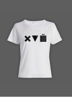Женская футболка с прикольным принтом "X triangle cube"