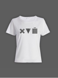 Женская футболка с прикольным принтом "X triangle cube"