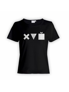 Женская футболка с прикольным принтом "X triangle cube"
