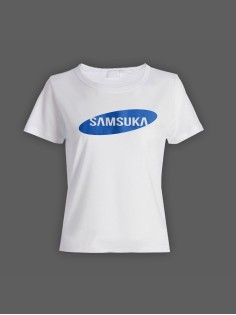 Женская футболка с прикольным принтом "Samsuka"