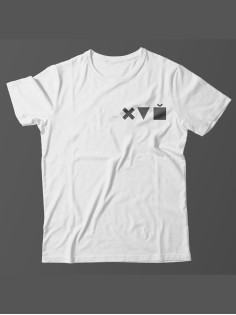 Мужская футболка с прикольным принтом "X triangle cube"