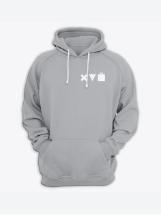 Прикольная толстовка с капюшоном - худи с принтом "X triangle cube"