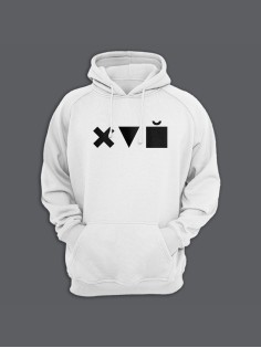 Прикольная толстовка с капюшоном - худи с принтом "X triangle cube"