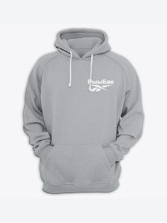 Мужская толстовка с капюшоном с принтом «Рыыбак» / Худи с прикольной надписью.