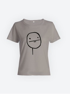 Смешная женская футболка с принтом Покер фэйс / Необычный оригинальный подарок на день рождения