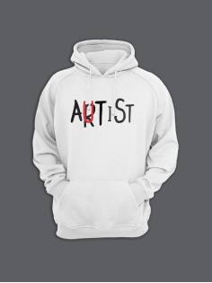 Женская толстовка с капюшоном с принтом «ArUtist» / Худи с прикольной и смешной надписью.