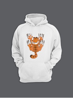 Толстовка женская с капюшоном с принтом Garfild / Модные худи с прикольной надписью