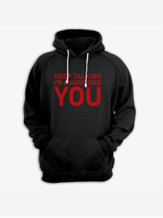 Толстовка женская с капюшоном с принтом Keep talking you / Модные худи с прикольной надписью