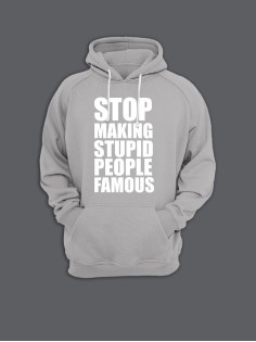 Женская худи с прикольным принтом Stop making people / Толстовка с капюшоном с карманом, без молнии