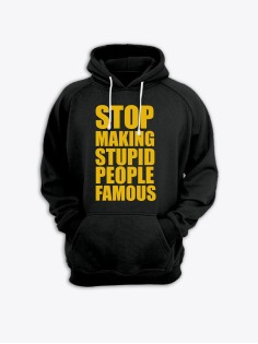 Женская худи с прикольным принтом Stop making people / Толстовка с капюшоном с карманом, без молнии