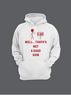 Модные худи женские с оригинальным принтом A good sign / Tолстовка женская с прикольной надписью