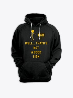 Модные худи женские с оригинальным принтом A good sign / Tолстовка женская с прикольной надписью