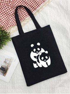 Сумка шоппер женская черная из ткани