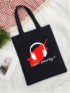 Сумка шоппер женская черная из ткани