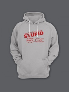Женская худи с прикольным принтом / Толстовка с капюшоном с карманом, без молнии  с надписью