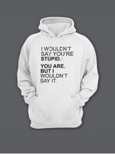 Женская худи с прикольным принтом / Толстовка с капюшоном с карманом, без молнии  с надписью