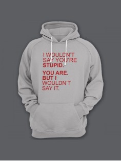 Женская худи с прикольным принтом / Толстовка с капюшоном с карманом, без молнии  с надписью