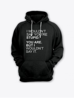 Женская худи с прикольным принтом / Толстовка с капюшоном с карманом, без молнии  с надписью