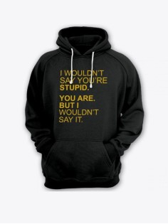 Женская худи с прикольным принтом / Толстовка с капюшоном с карманом, без молнии  с надписью