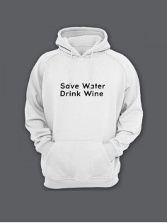 Толстовка женская с капюшоном с принтом / Модные худи с прикольной надписью