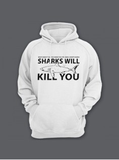 Толстовка женская с капюшоном с принтом / Модные худи с прикольной надписью